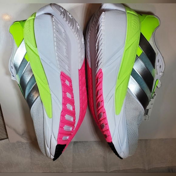 Adidas Women's Adistar CS2 Running Training Shoes White Silver Pink Neon Size 9 - Picture 5 of 12